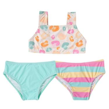 Imagem de Biquíni Infantil Top com Duas Calcinhas Sports Bege Tip Top