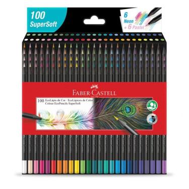 Imagem de Lápis de Cor Faber-Castell EcoLápis  SuperSoft - Estojo Com 100 Cores