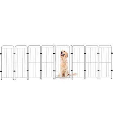 Imagem de Cercado Cachorro Caes Grande Portao + 7 Modulos 308x98cm Pet Cor:Branco