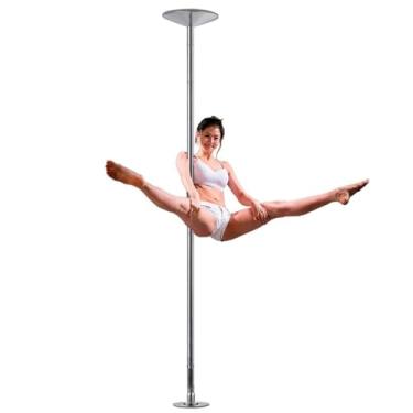 Imagem de Dance Pole Pólo de dança interno portátil da dança da sala de dança da rotação estática pólo profissional da dança da tira, barra de aço da aptidão de 45mm, carga 200kg (Color : Silver, Size : 223-2