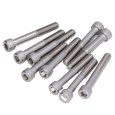 Imagem de Vomeko 10 peças de parafusos hexagonais de máquinas industriais de aço inoxidável A2-70 M10 - tampa de cabeça cilíndrica, parafusos hexagonais de meio dente (M10*70)