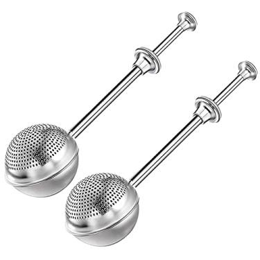 Imagem de Espanador de açúcar de confeiteiro | Espanador de açúcar em pó | Colher de farinha de aço inoxidável colher de açúcar em pó | Infusor de chá para chá de folhas soltas | Malha de aço inoxidável dupla