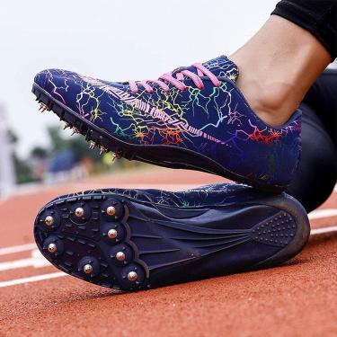 Imagem de Sapatos masculinos e femininos com pontas de atletismo, 8 unhas, para atividades ao ar livre, antiderrapantes, resistentes ao desgaste, unissex, calçados esportivos juvenis, com pontas e tre
