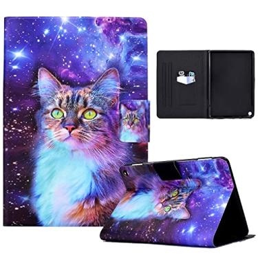 Imagem de Estojo para o novo Kindle Fire HD 8/8 Plus (10ª geração 2020), leve Smart Shell PU couro ajustável Capa protetora com recurso de despertar/repouso automático-starry cat