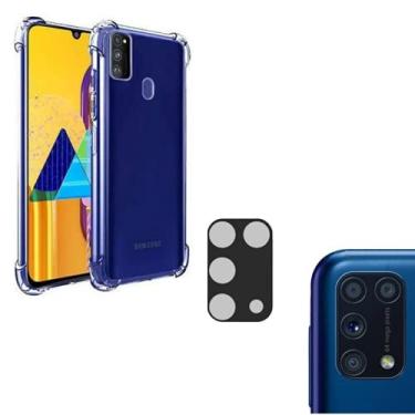Imagem de Kit Capinha Transparente Anti Impacto Compatível Samsung M21s + Película Câmera 3d