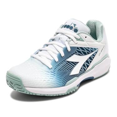Imagem de Diadora Tênis feminino Speed Competition 7+ All Ground, Branco/Surf Spray/Legion Blue, 10