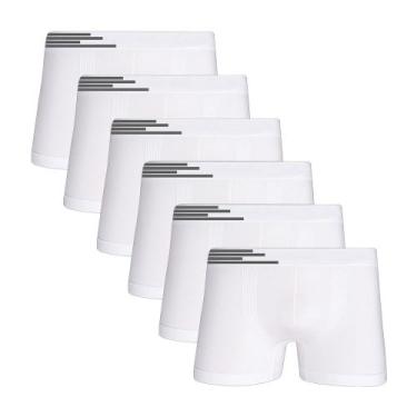 Imagem de Kit 6 Cuecas Boxer Microfibra Up Underwear 436 Branco - Qlc Sport