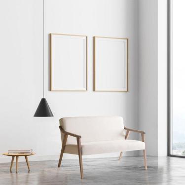 Imagem de Poltrona Namoradeira Flávia 02 Lugares Tec 201 Nogueira