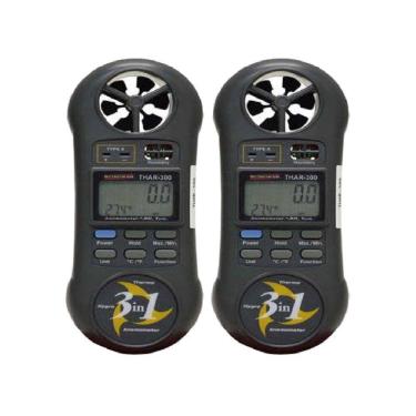 Imagem de Kit 2 Termo-higro Digital Anemômetro Velocidade Termômetro Temperatura Higrômetro Umidade Thar-300 Portátil Instrutherm