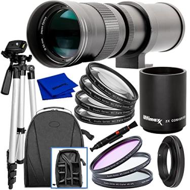 Imagem de Ultimaxx 420 – 800 mm (com conversor 840 – 1600 mm) f/8.3-16 Kit de lente de montagem em T para Canon EOS Rebel T5, T5i, T6, T7 T6i, T6s, T7i, SL1, SL2, EOS 60D, 77D, 80D, 90d, T8i, SL3