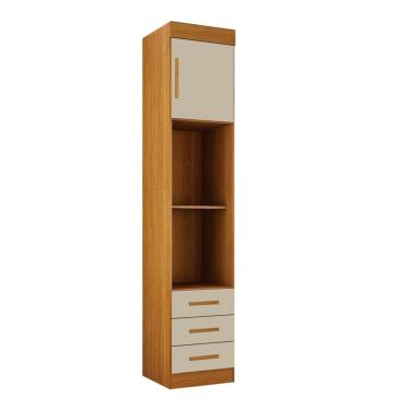 Imagem de Modulado Mesa de Cabeceira 3 Gavetas - Orion-Cinamomo/Off White - Leifer Móveis