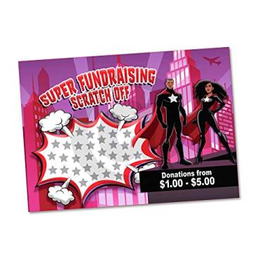 Imagem de Superheroes Fundraising Scratch Off Cards 1 - (20 cartões por pacote) - Arrecadar $2.000. Você mantém todo o lucro!