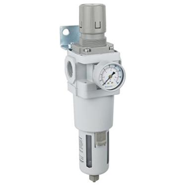 Imagem de Filtro PneumaticPlus SAW600-N10BG Compressed Air Regulador sobreposto Combo 1" NPT - Poly Tigela, Drenagem Manual, Bracket, Medidor