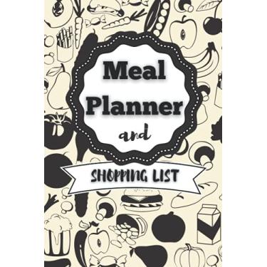 Imagem de Planejador de refeições e lista de compras: 52 semanas de planejador de menu com página de orçamento mensal, lista de verificação de inventário de cozinha, lista de compras, ideias de jantar.