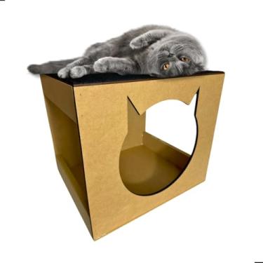 Imagem de Nicho de Parede Casinha Para Gatos Feito Em Mdf Com Carpete Antiderrapante