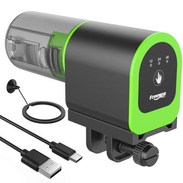 Imagem de FREESEA Alimentador automático de peixes para aquário: pequeno dispensador de comida de peixe recarregável por USB com temporizador para pequenos tanques de tartaruga betta