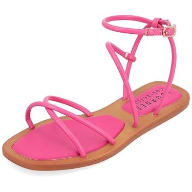 Imagem de Journee Collection Womens Farron Tru Comfort Foam Buckle Flat Sandals Fuchsia 6.5 Medium WOMENS US