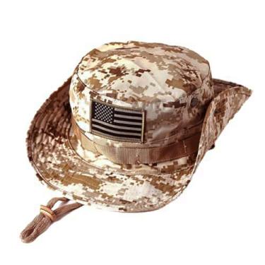 Imagem de Chapéu militar tático para usar na cabeça/Boonie com patch dos EUA para Wargame,esportes, pesca e atividades ao ar livre Camuflagem no deserto