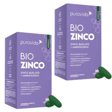 Imagem de 2x Bio Zinco Pura Vida - Zinco Quelado + Aminoácidos 30 Caps