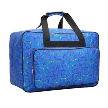 Imagem de YIJU Estojo para transporte de máquina de costura, bolsa para máquina de costura com alça de ombro, sacola de viagem, bolsa de organização doméstica para, Azul