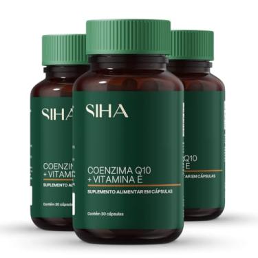 Imagem de Coenzima Q10 + Vitamina E Siha - 100mg de CoQ10 e 10mg de Vit.E - 90 softgel - 3 Potes