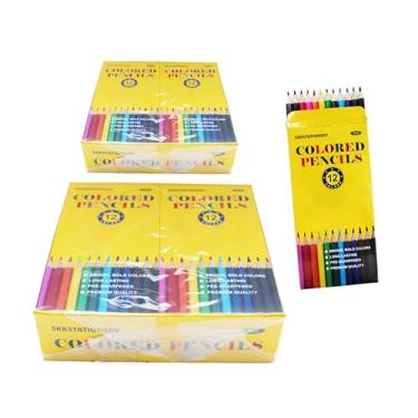 Imagem de SKKSTATIONERY 288 lápis de cor, lápis de colorir pré-afiados, 12 cores, 12 peças/caixa, total de 288 peças de conjunto de lápis de cor