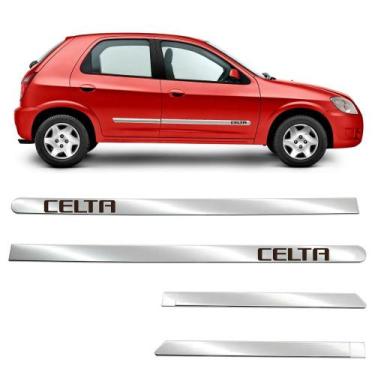 Imagem de Friso Lateral Largo Celta 2002 a 2015 Kit Cromado Personalizado 4 Port