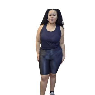 Imagem de Bermuda Plus Size Arara Azul Indústria E Comércio 3D Cintura Alta Feminina-Feminino