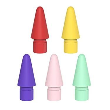 Imagem de Tucana Pontas de caneta de silicone compatíveis com Apple iPad Pencil 1ª e 2ª geração (vermelho/amarelo/roxo/rosa/azul-petróleo)