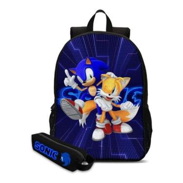 Imagem de Kit Mochila Escolar Com Estojo Infantil Sonic Volta Ás Aulas - Thuco G