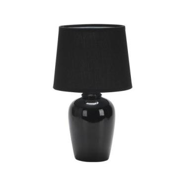 Imagem de Luminária abajur de cerâmica pottery 32cm e-27 - taschibra, PRETO