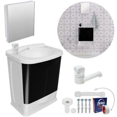 Imagem de Gabinete 2 Portas Suspenso Banheiro Lavatório + Armário + - Astra