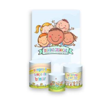 Imagem de Painel De Festa Vertical 1,50 x 2,20 + Trio De Capas Cilindro - Dia da