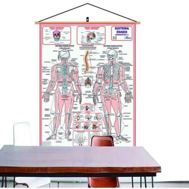 Imagem de Mapa Corpo Humano Esquelético I - Banner Laminado Pendurar Com Cordinh