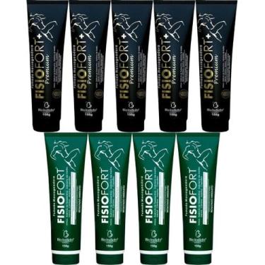 Imagem de Kit 5 Pomada Massageadora Fisiofort Premium 150g + 4 Pomada Massageado