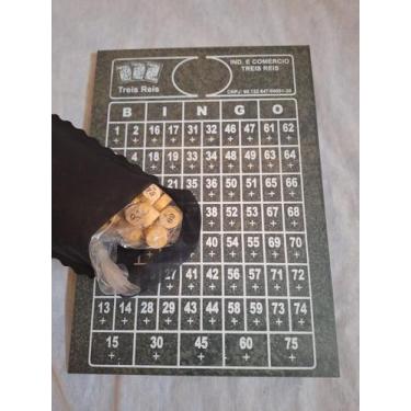 Imagem de Kit jogo bingo madeira 1 a 75 - treis reis