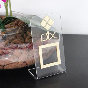 Imagem de Placa Pix Para Pagamento QR Code Em Acrílico - LM Balcoes, Cristal com