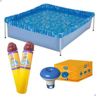 Imagem de Piscina Infantil 400L Mor + 2 Lança Agua +Flutuador p/ Cloro, Amarelo 