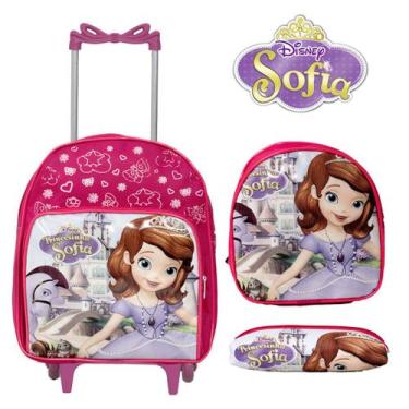 Imagem de Kit Bolsa Feminina Rodinha Creche Princesa Sofia Reforçada - Toys 2U