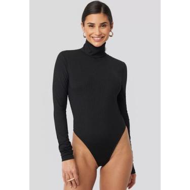 Imagem de Body Transpassado Diluxo Ribana Canelado Amarração 530 Preto, Adulto, 