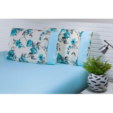 Imagem de Kit 2 Fronhas De AZUL TURQUEZA Avulsas Algodão Ponto Palito 90x 50 - T