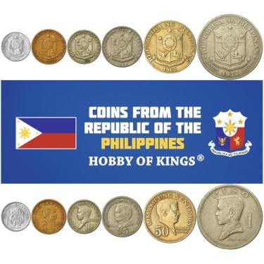 Imagem de 6 Coin Set from Philippines | 1 5 10 25 50 Sentimos 1 Piso | Lapulapu | Melchora Aquino | Francisco Baltasar | Juan Luna | Marcelo H. Del Pilar | Jose Rizal | 1967-1974
