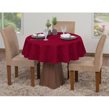 Imagem de Toalha Mesa Luxo Redonda Sala Jantar Jacquard 6 Lugares 1,80m - Raga D