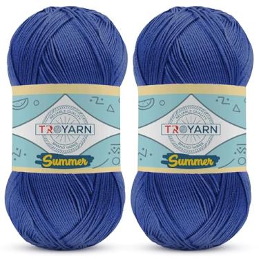 Imagem de Fio de acrílico de microfibra para crochê e tricô - 2 novelos (2 x 383 jardas) (105132 - azul saxe) - 100% acrílico para projetos de artesanato