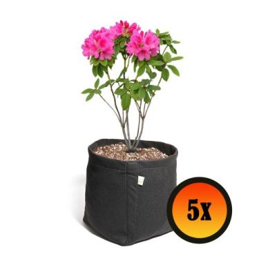 Imagem de 5 Vasos De Plantas De Feltro 11 Litros - King Pot, Preto