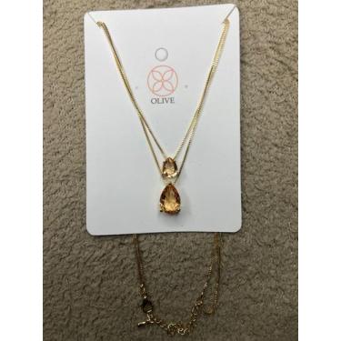 Imagem de Colar Pingente Duplo cor Ambar - Giwish