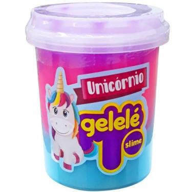 Imagem de Gelele slime unicornio pote 152g doce brinquedo, Roxo rosa azul, UN
