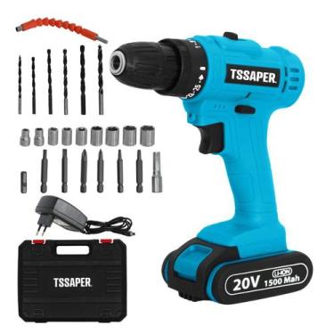 Imagem de Parafusadeira E Furadeira a Bateria 20v Com Acessórios Tssaper TPA20-2