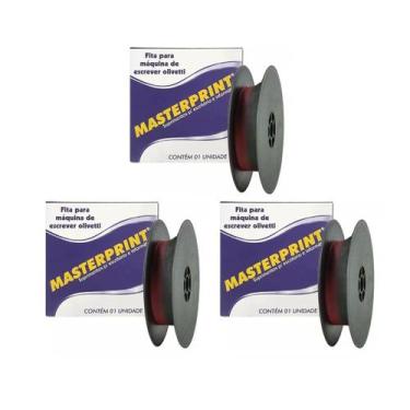 Imagem de Kit 3 Fita Para Máquina De Escrever Pv Olivetti Masterprint