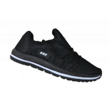 Imagem de Tênis Slim Vas F1, Preto, Branco, 37